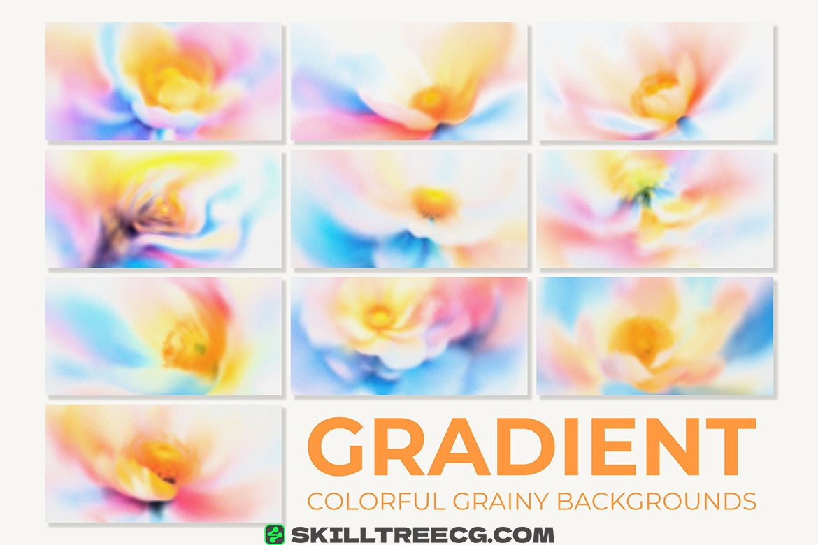 图片[3]-10 Colorful Grainy Gradient Backgrounds（092281）-技能树